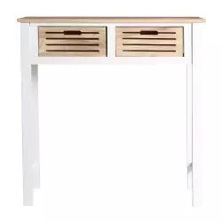 Table console en bois blanche 80x35x81