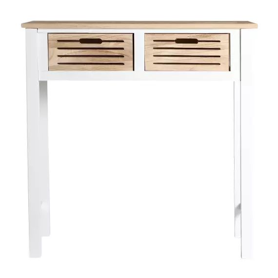 Table console en bois blanche 80x35x81