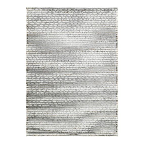 Tapis en laine, jute et coton tresse naturel 160×230