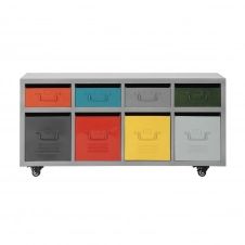 Cabinet à roulettes 8 tiroirs en métal multicolore L 124 cm Freestyle