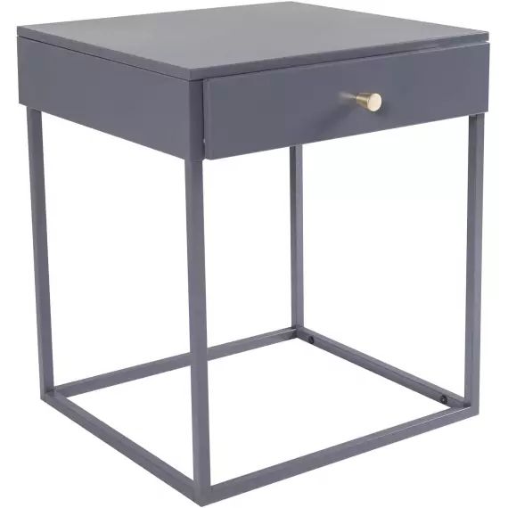 Table de chevet en acier bakal gris