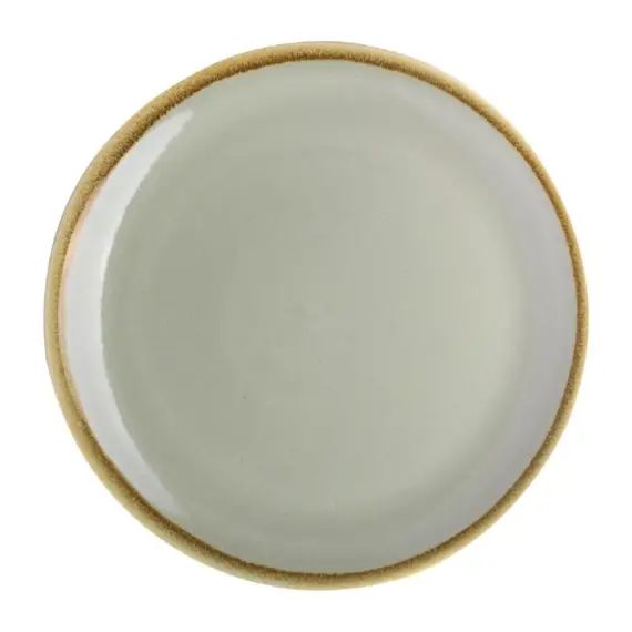 Lot de 6 assiettes plates rondes en porcelaine verte D 23 cm