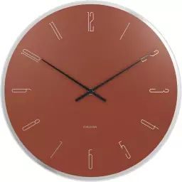 Horloge en verre mirror numbers marron