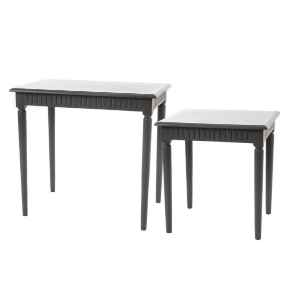 Set de 2 tables basses   en bois  gris