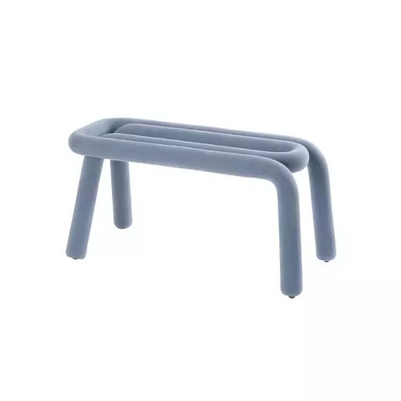 Banc rembourré Bold en Tissu, Acier – Couleur Bleu – 100 x 37 x 45 cm – Designer Big Game