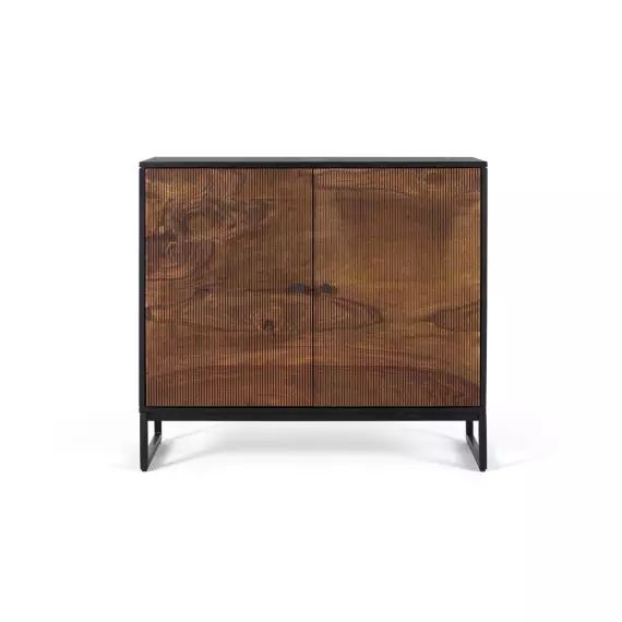 Console bois palissandre et manguier avec métal