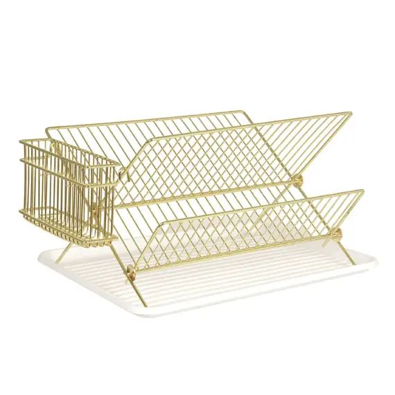 Egouttoir à vaisselle en métal rack doré