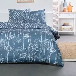 Parure de lit en Coton Bleu 260×240 cm