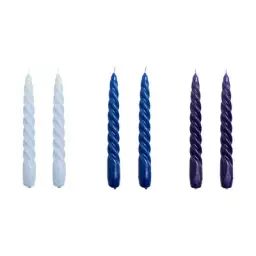 Bougie longue Bougie longue en Cire, Paraffine – Couleur Bleu – 2.4 x 2.4 x 20 cm