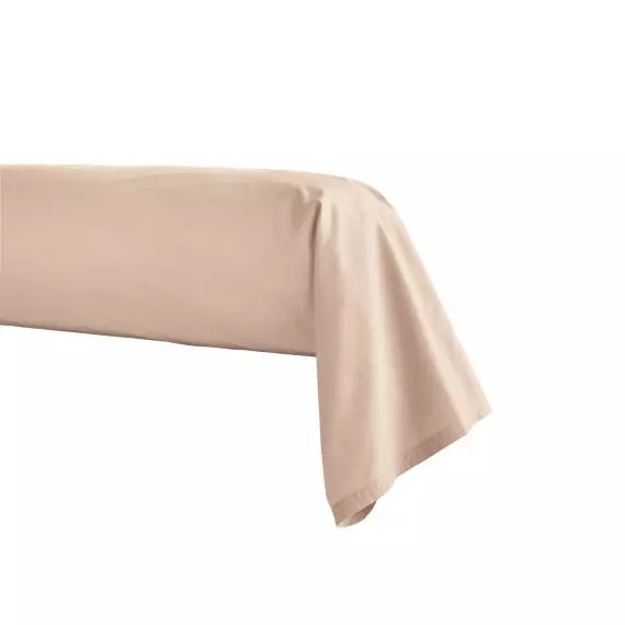 Taie de traversin en percale de coton rose 43×230