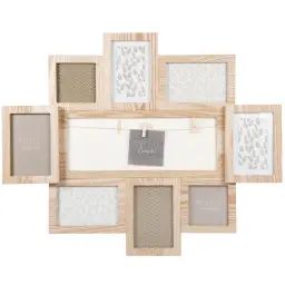 Cadre multivues 8 photos beige, écru et vert 62×50
