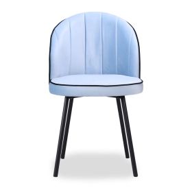 Chaise de table velours bleu clair
