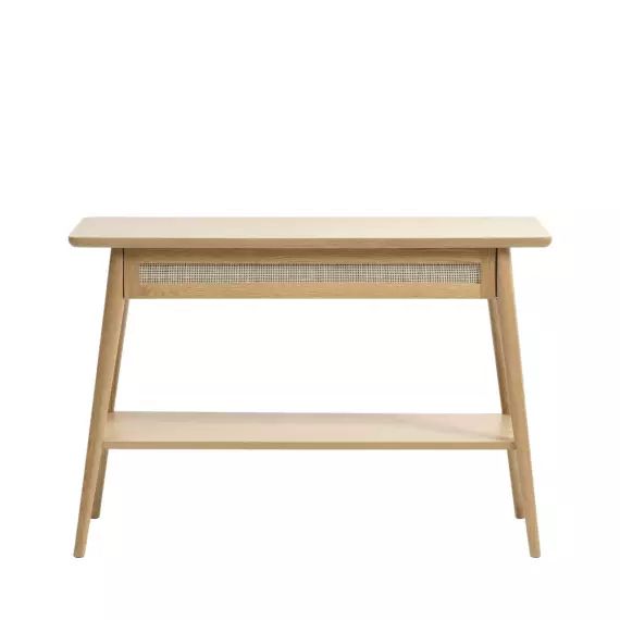 Kiyo – Console 1 tiroir en bois et rotin L110cm