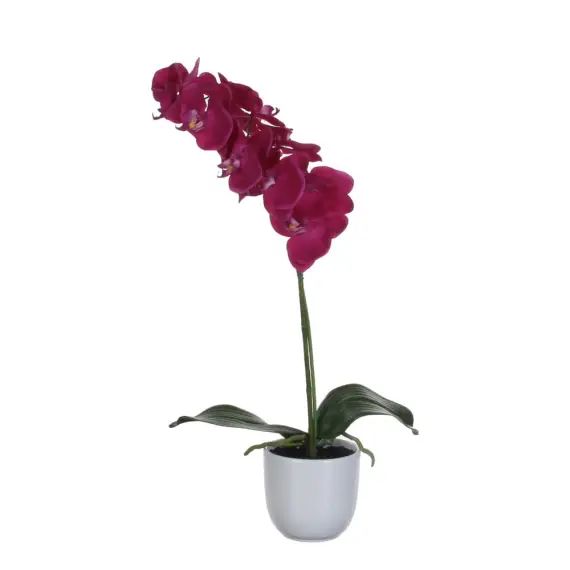 Orchidée plante artificielle violette en pot H60