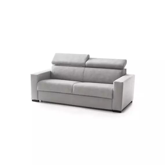 Canapé lit 2 places en tissu gris
