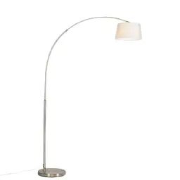 Lampadaire à arc en acier blanc