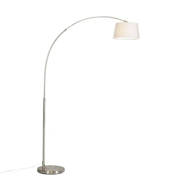 Lampadaire à arc en acier blanc