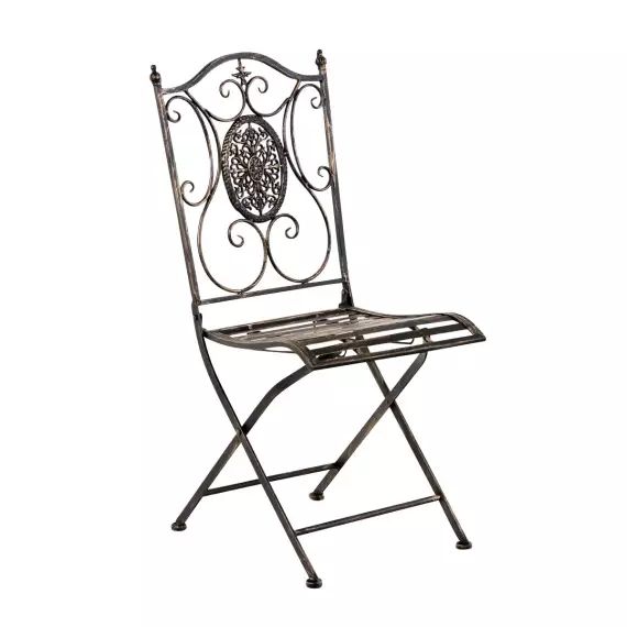 Chaise de jardin pliable en métal Bronze