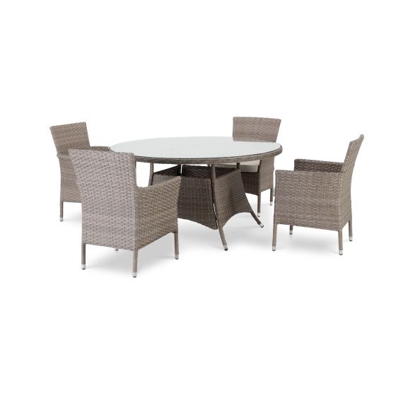 Ensemble  de jardin table ronde 140 et 4 chaises