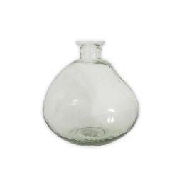 Vase soliflore en verre bosselé transparent