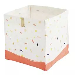 Panier de rangement pliable pour enfants blanc 31x31x31cm