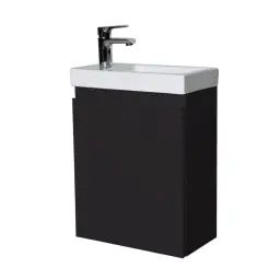 Meuble lave-mains  noir + robinet chromé