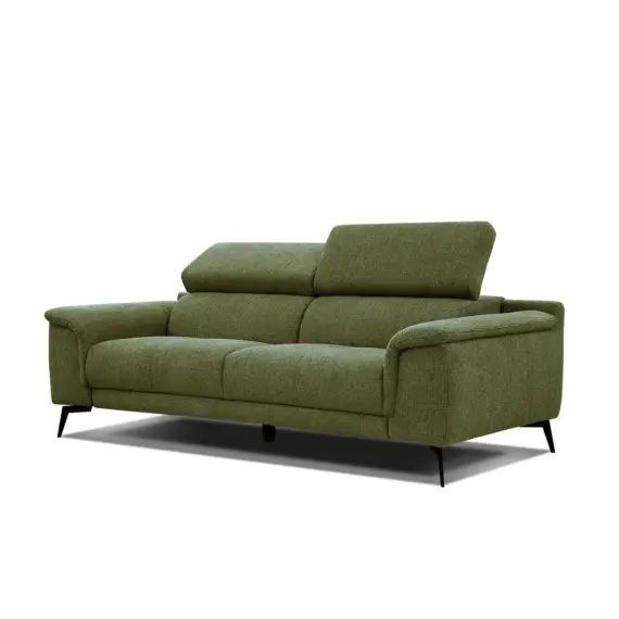 Canapé droit 3 places tissu vert