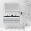 image de meubles de lavabo, vasques et robinets scandinave Meuble double vasque laqué 120cm HALO