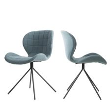 2 chaises design bleu