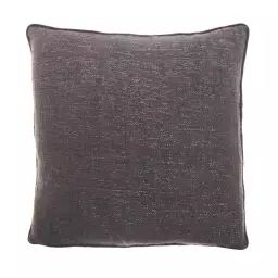 Housse de coussin en coton et lurex gris 60 x 60 cm