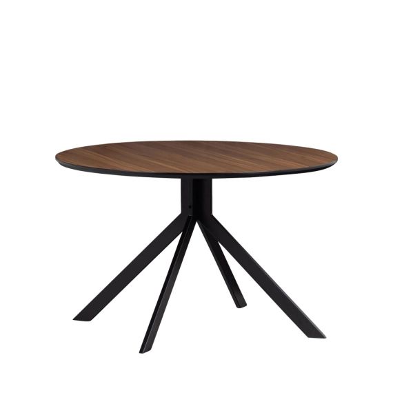 Bruno – Table à manger ronde en bois et métal ø120m