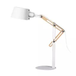 Lampe en bois  blanc h.60 cm