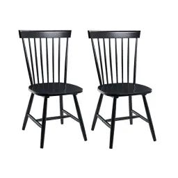 Lot de 2 chaises de salle à manger en bois noir