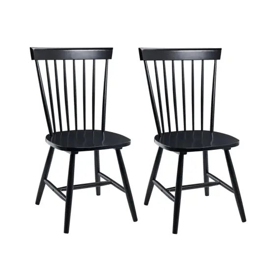 Lot de 2 chaises de salle à manger en bois noir