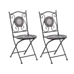 Lot de 2 chaises de jardin noires
