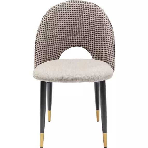 Chaise en tissu beige et acier