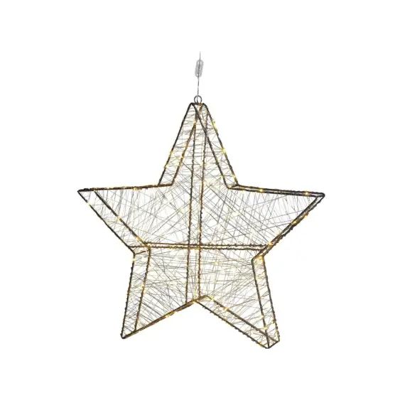 Étoile décorative suspendue à LED 58 cm argenté