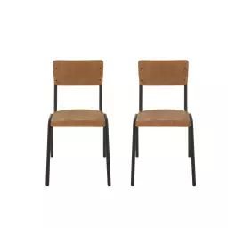 Chaise en bois et métal (lot de 2)
