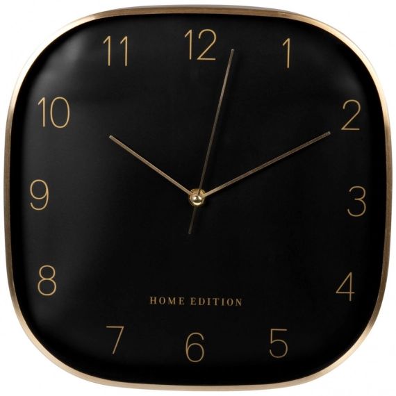 Horloge en métal noir et doré 29×29
