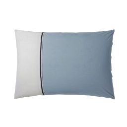 Taie d’oreiller en coton turquoise et blanc 50 x 70