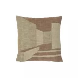 Coussin en coton beige 45×45 cm