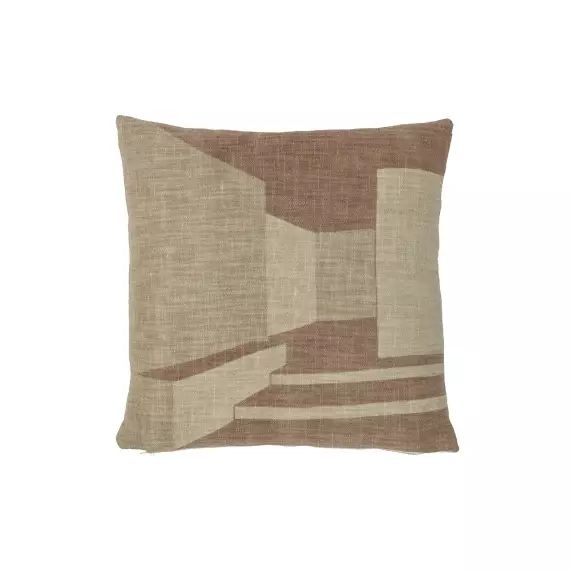 Coussin en coton beige 45×45 cm