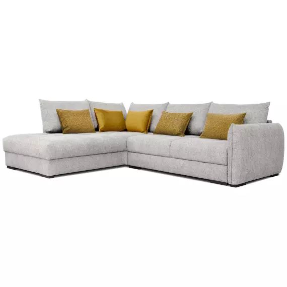 Canapé d&rsquo;angle convertible 4 places GENUA coloris beige