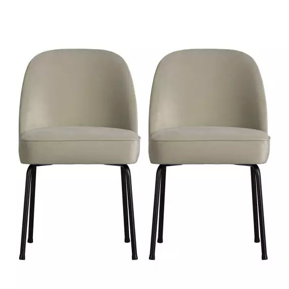 Vogue – Lot de 2 chaises design en velours – Couleur – Vert pistache