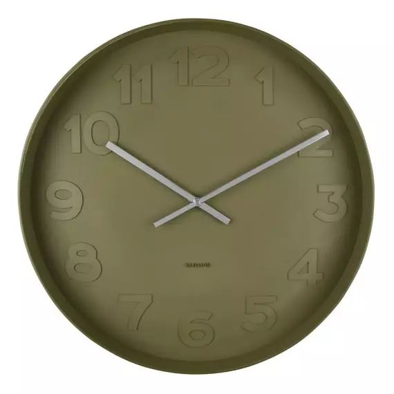 Horloge murale ronde D51cm vert mousse
