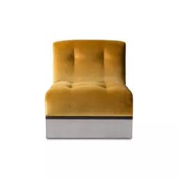 Canapé modulable Stanley en Tissu, Palissandre – Couleur Jaune – 65 x 85.73 x 69 cm