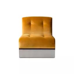 Canapé modulable Stanley en Tissu, Palissandre – Couleur Jaune – 65 x 85.73 x 69 cm