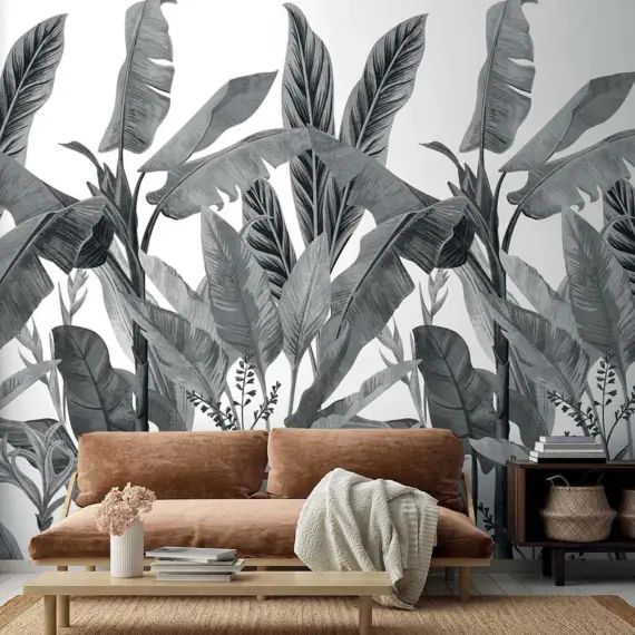 Papier peint Bananier en monochrome 53x840cm