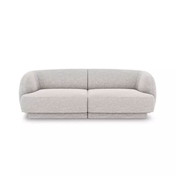 Canapé 2 places en tissu chenille gris clair