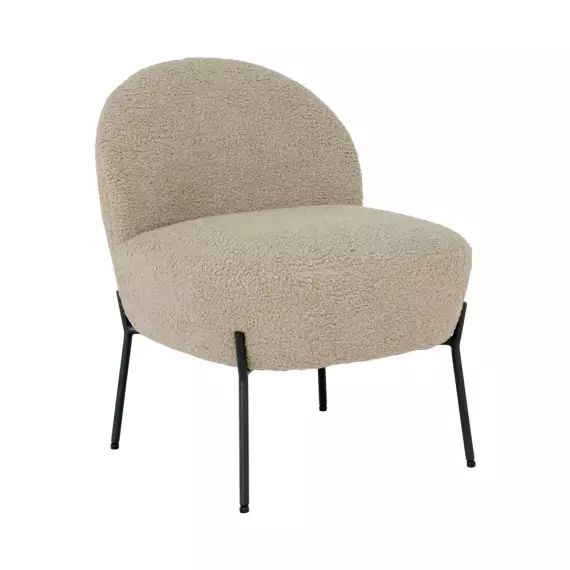 Merida – Fauteuil en tissu bouclette et métal